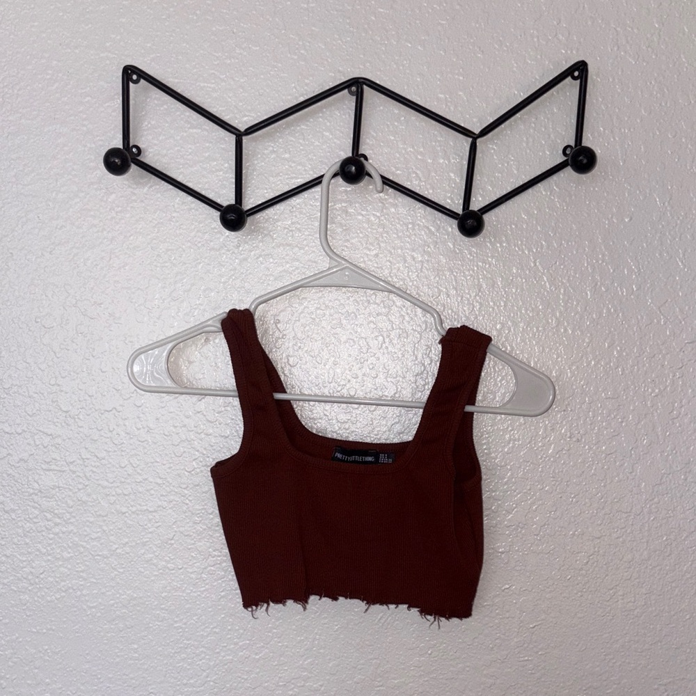 PrettyLittleThing Dark Brown Tank Top